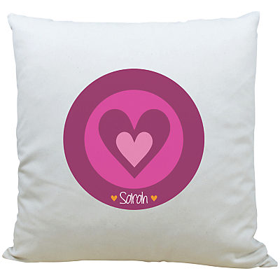 A Piece Of Personalised Heart Cushion, Pink